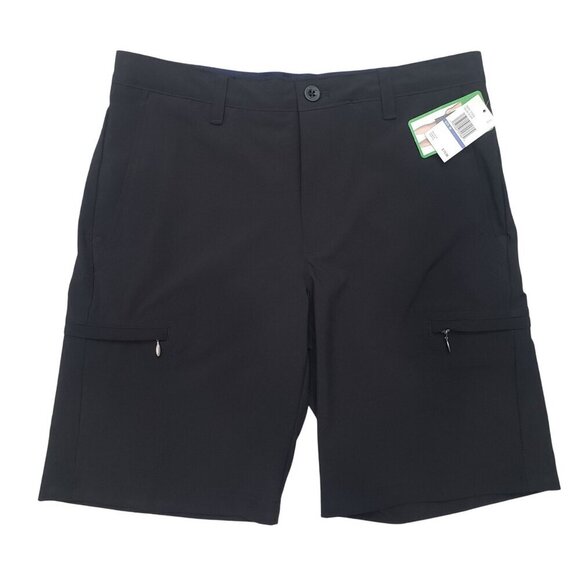 Izod Golf Cargo Shorts Swing Flex 9" Stretch 6 Pocket Black Mens Size 30 NWT $70 - Picture 1 of 10